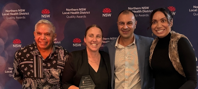 Photo of 4 people, winners of the award for Excellence in Aboriginal Healthcare