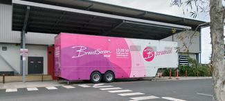 Breastscreen van outside Cavanbah centre in Byron Bay